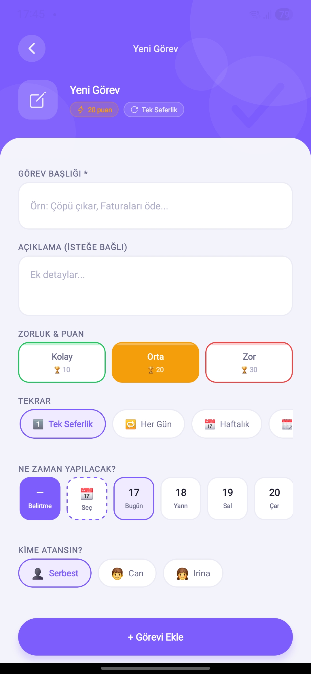 Görev detayı