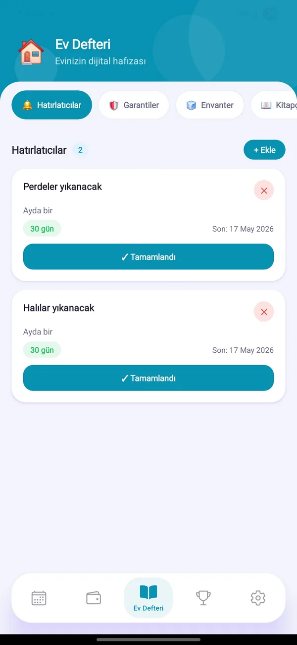HomBoo ekranı: Ev Merkezi